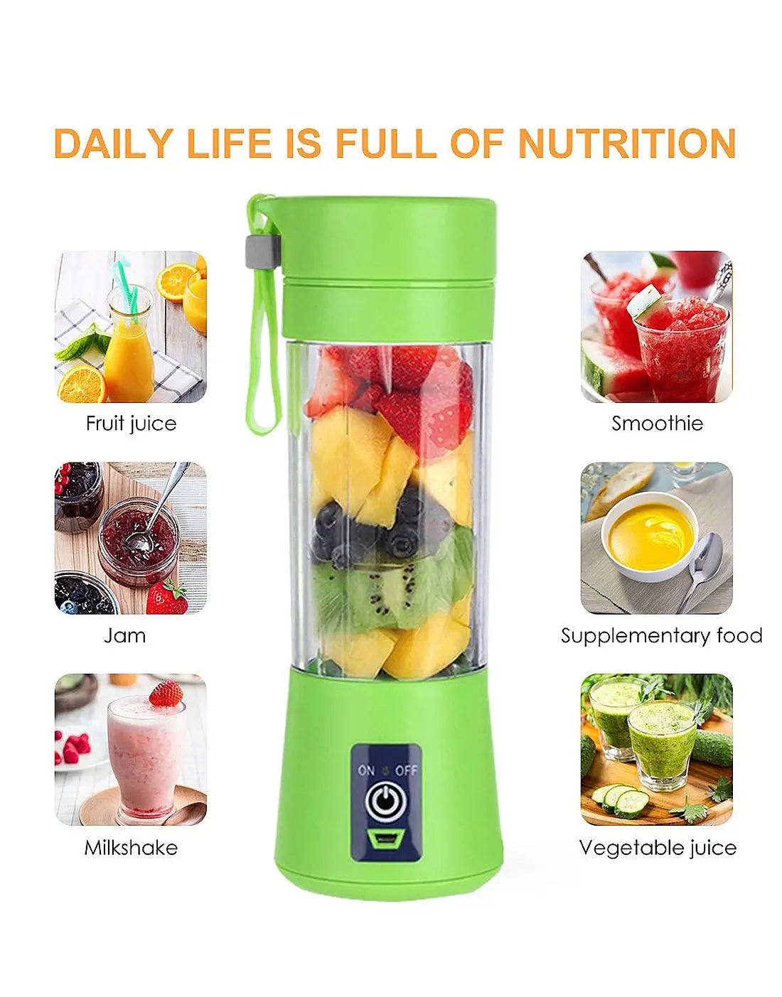 Portable Mini 6 Blade Juicer Blender | Outdoor Juicing Cup | Rechargeable juicer Machine