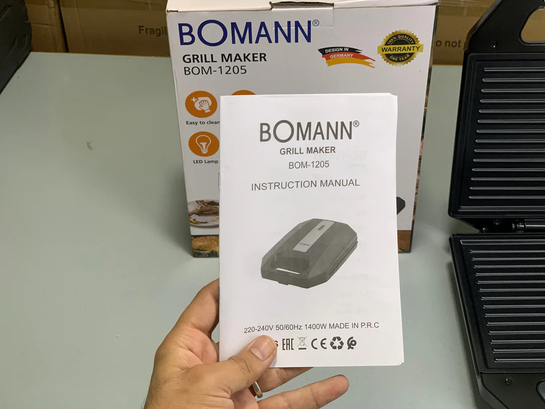 Original German Bomann Grill Maker BOM 1205 with 1 Year Warranty