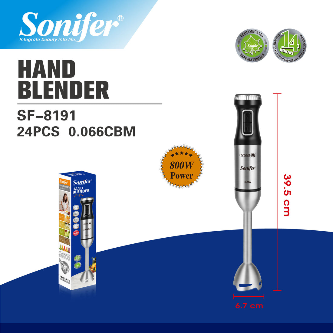Sonifer SF – 8191 Stepless – Speed Turbo Super Blender
